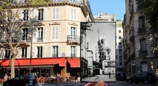 Художник Жюльен Кнез показал как изменился Париж за 100 лет (21 фото)