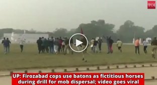 Индийская конная полиция разогнала толпу без лошадей