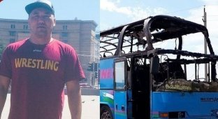 Казахстанец спас полсотни человек из горящего автобуса в России (2 фото)