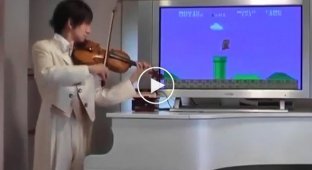 Озвучка игры «Супер Марио» с помощью скрипки