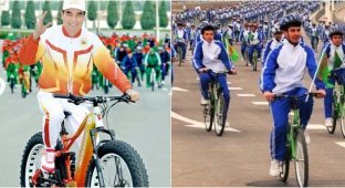 Бюджетников Туркмении обяжут купить велосипед у родственников президента страны (4 фото)