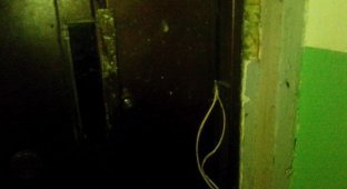 В Новокузнецке коллекторы заблокировали дверь должницы монтажной пеной (9 фото)