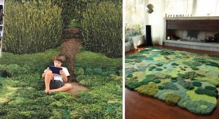 Обычные ковры уже не в моде: художник создает для пола настоящие лесные поляны! (10 фото)
