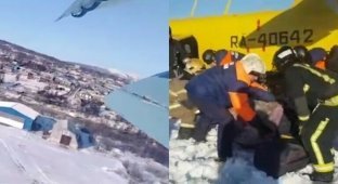 В Сети появилось видео жесткой посадки Ан-2 в Магадане (4 фото + 1 видео)