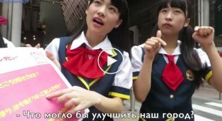 Реакция японок-айдолов на русского туриста