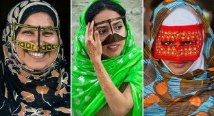 Женщины в масках: иранки в расшитых бурках, которые они носят с 9 лет (35 фото)