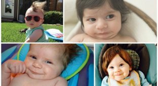 Дети, которые родились с шикарными шевелюрами (33 фото)