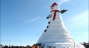 Огромный снеговик (9 Фото)