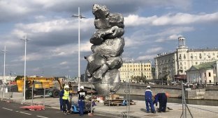«Это кошмар»: скульптуру в виде 12-метровой фекалии установили в Москве (2 фото)