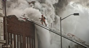 Пожар в деловой части города Линкольна (25 фото)