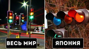Не как у всех: почему в Японии разрешающий сигнал светофора не зеленый, а синий (5 фото)