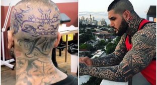 "Мусульманского солдата" критикуют за татуировки, запрещенные в исламе (13 фото)