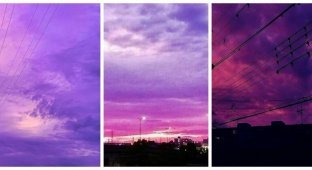 Фиолетовое небо, испугавшее японцев перед тайфуном, предвещало беду (5 фото)