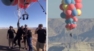Иллюзионист поднялся на высоту более 7 километров на воздушных шарах (13 фото + 1 видео)
