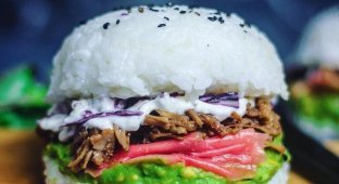 Суши-бургеры или новое извращение, придуманное веганами (6 фото)