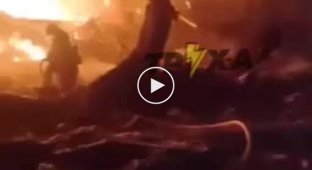 Пожар в Харькове после обстрела русскими оккупантами