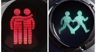 В Европе продолжают устанавливать ЛГБТ-светофоры (22 фото)