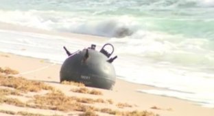 На пляж во Флориде выбросило морскую мину (3 фото)