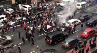 Появилось видео с места взрыва автомобиля в Киеве