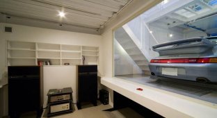 Элегантный дом-гараж для Porsche из Японии (12 фото)