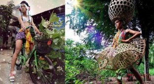 17-летний дизайнер из Тайланда создает наряды из проволоки, еды и цветов (13 фото)