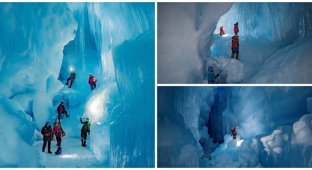 Украинцы нашли в Антарктиде «затерянную» пещеру (4 фото)