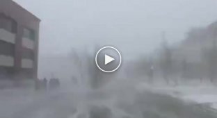 В Анадыре на Чукотке, пришел снежный циклон