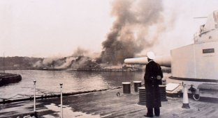 Архивные фотографии первых орудийных залпов Второй мировой войны (3 фото)