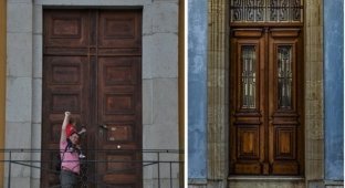 Для чего в старинных зданиях Санкт-Петербурга делали такие огромные двери? (2 фото)