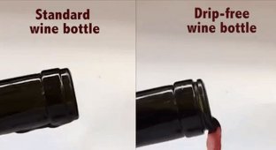 Американский изобретатель создал бутылку для вина, которой не страшны подтеки (2 фото)