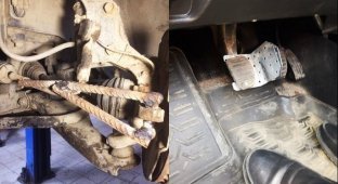 "Колхозный" ремонт автомобилей: ужасающие фотографии из автосервисов (34 фото)