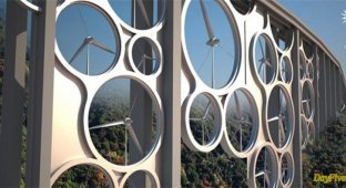 Ветровые турбины, интегрированные в мосты (3 фото)