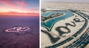 Озеро любви в Дубае: два сердца посреди пустыни (8 фото)