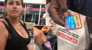 Американка попыталась расплатиться в магазине игрушечной кредиткой (6 фото + 1 видео)