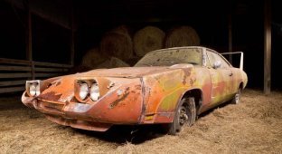 Простоявший в сарае несколько десятилетий масл-кар Dodge Charger Daytona 1969 продадут на аукционе (16 фото)