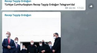 Фото дня: президент Турции Реджеп Эрдоган зарегистрировался в Telegram и сразу пошел с козырей