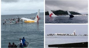 Чудо в Тихом океане: пассажиров упавшего в океан самолета спасли рыбаки (10 фото + 2 видео)