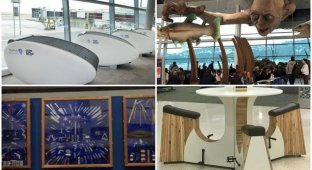 35 гениальных вещей в аэропортах и самолётах, которые порадуют своей креативностью (35 фото)