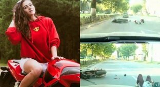Байкерша из Ярославля врезалась в открытую дверь авто - момент столкновения попал на видео (7 фото + 1 видео)