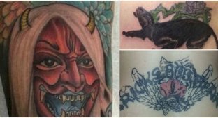 Неудачные каверы татуировок, или Благими намерениями вымощена дорога в ад (21 фото)