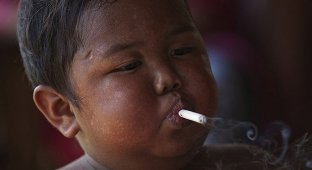 4-летний индонезиец бросил курить и начал обжираться (9 фото)