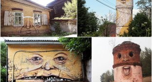 Лица на зданиях от Никиты Nomerz (14 фото)