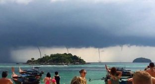 В Таиланде удивленные туристы засняли аномальные смерчи (3 фото + 2 видео)