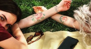 Татуировки в стиле вышивания крестиком (12 фото)