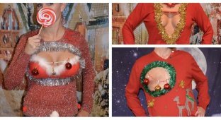 Нелепые и откровенные рождественские свитеры, в которых вы не останетесь незамеченными (27 фото)