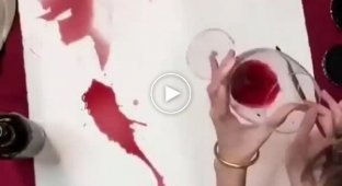 Рисуем красным вином
