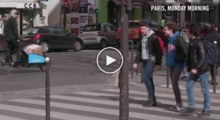 Французским пешеходам, нарушающим ПДД, преподали хороший урок