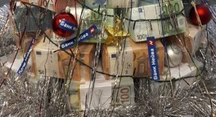 В Екатеринбурге сделали ёлку из пачек денег (2 фото)