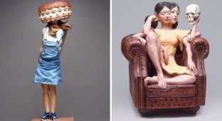 Глитч-арт: работы японского скульптора, от которых у вас закружится голова (10 фото)