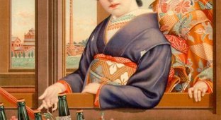 Японская реклама сигарет и алкоголя в 1894 -1954 годов (10 фото)